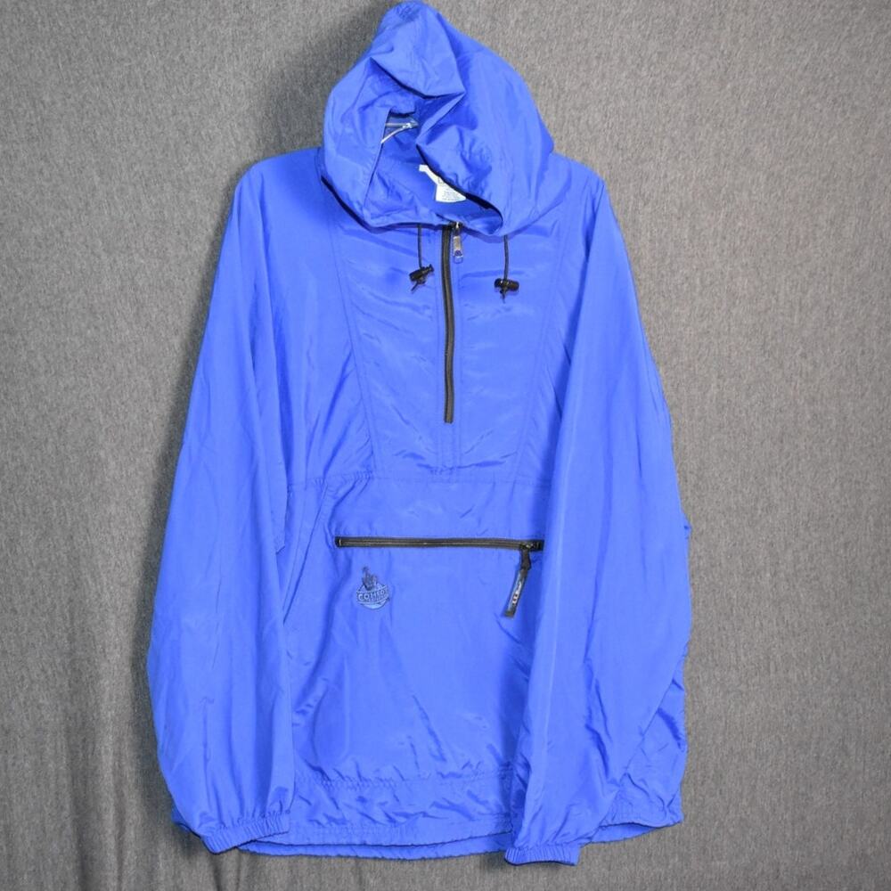 VINTAGE L.L. Bean Men's Large Tall Anorak Blue Windbreaker Jacket Comedy Central